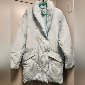 Free People Light Blue Ella Puffer Jacket